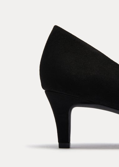 Black Pointed Toe Peg Heels