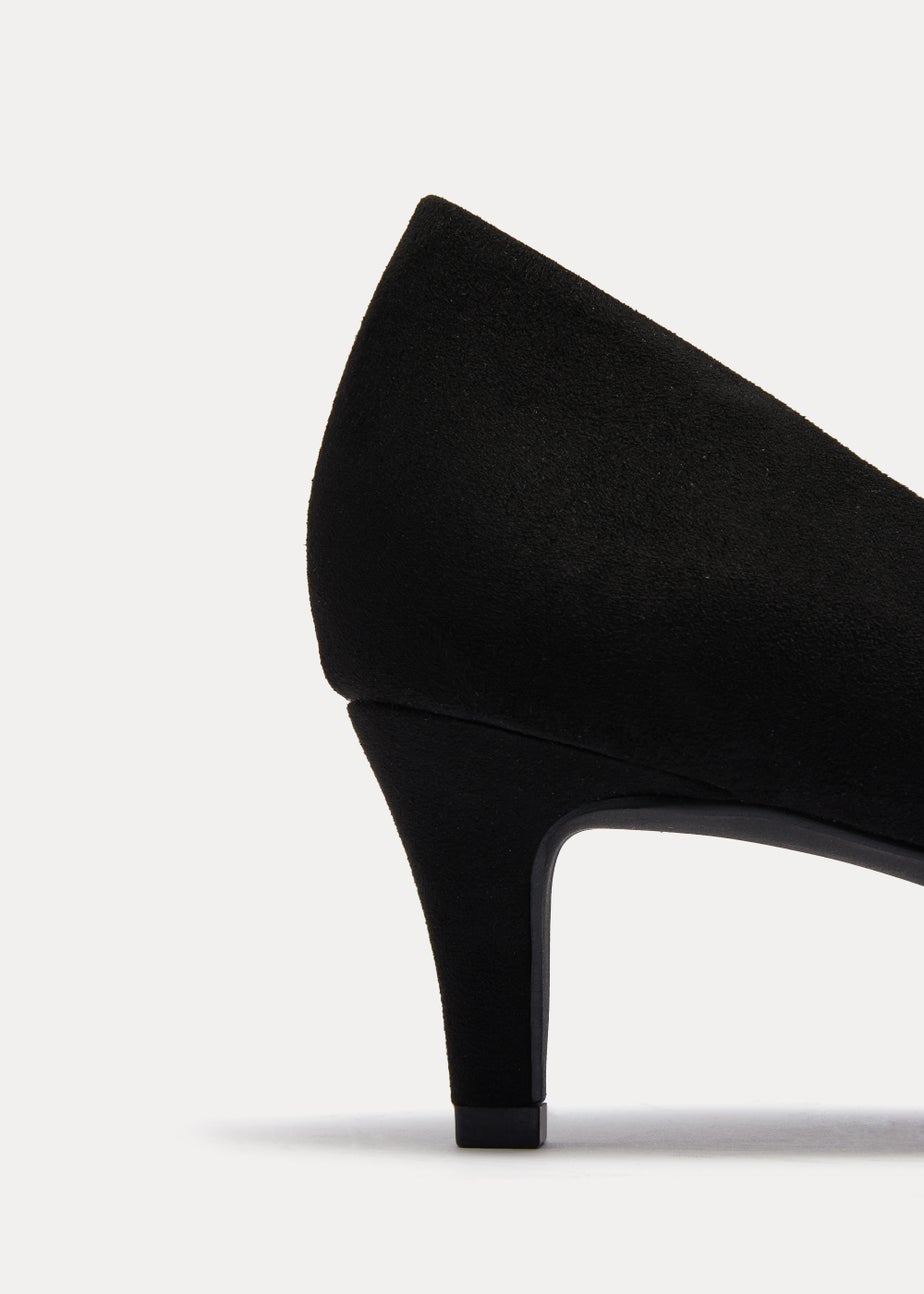 Black Pointed Toe Peg Heels