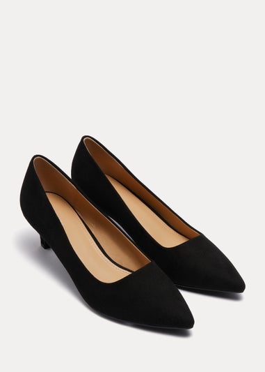 Black Pointed Toe Peg Heels