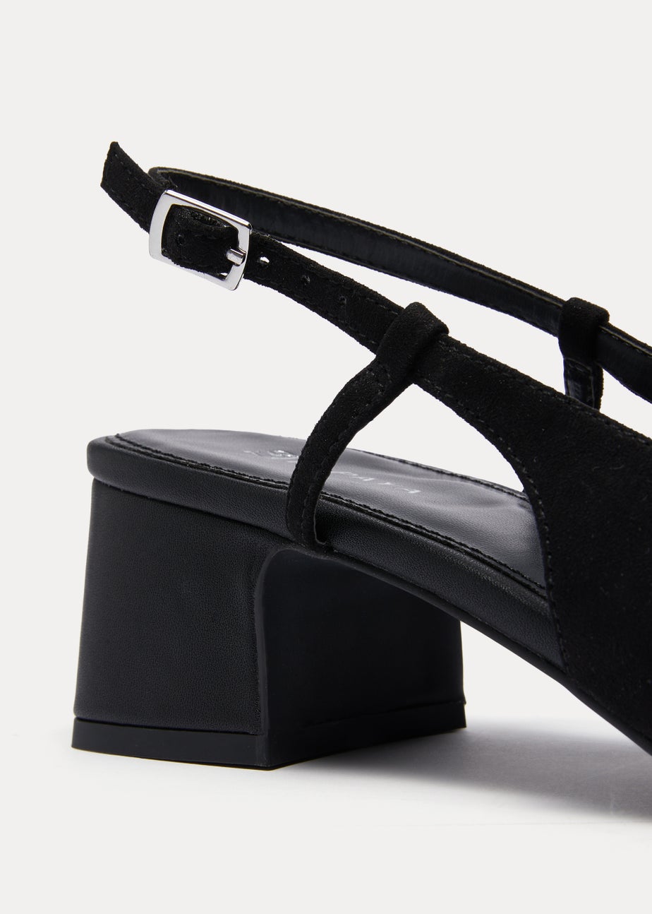 Black Toe Cap Block Heels