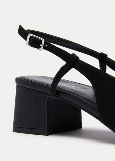 Black Toe Cap Block Heels