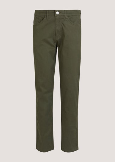 Khaki Textured Chino Trousers