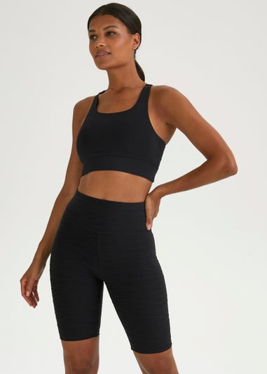 Souluxe Black Textured Sports Shorts