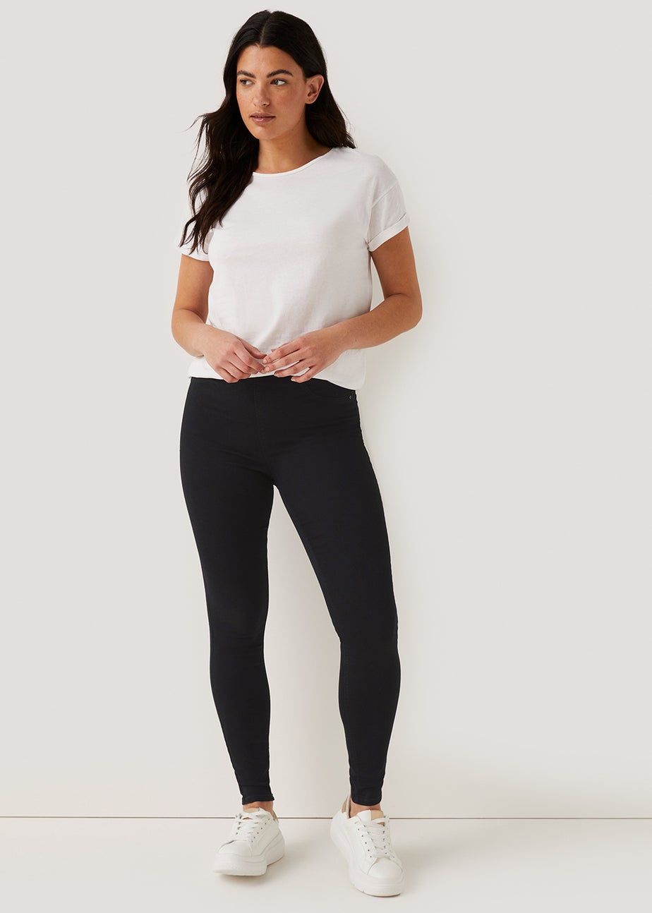 Rosie Black Pull On Jeggings (Long Length)
