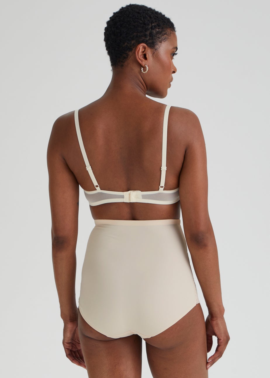 Nude Lace High Waisted Medium Control Knickers