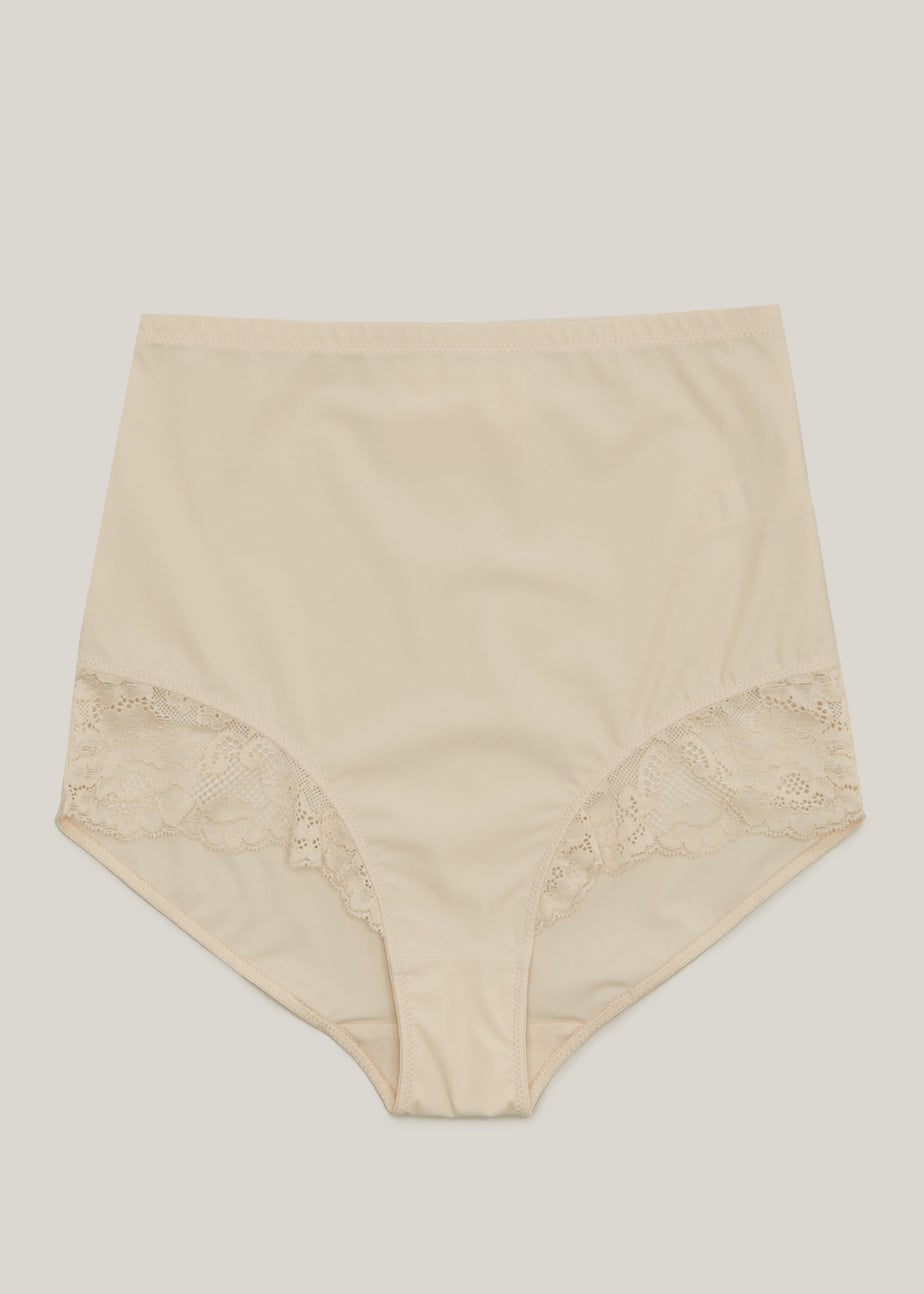 Nude Lace High Waisted Medium Control Knickers