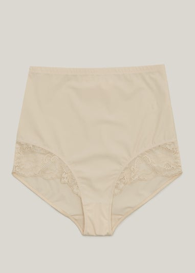 Nude Lace High Waisted Medium Control Knickers