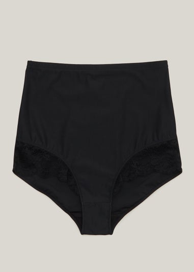 Black Lace High Waisted Medium Control Knickers