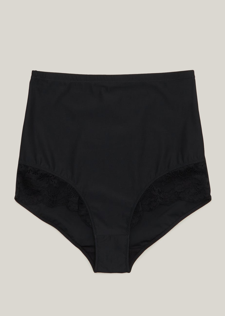 Black Lace High Waisted Medium Control Knickers