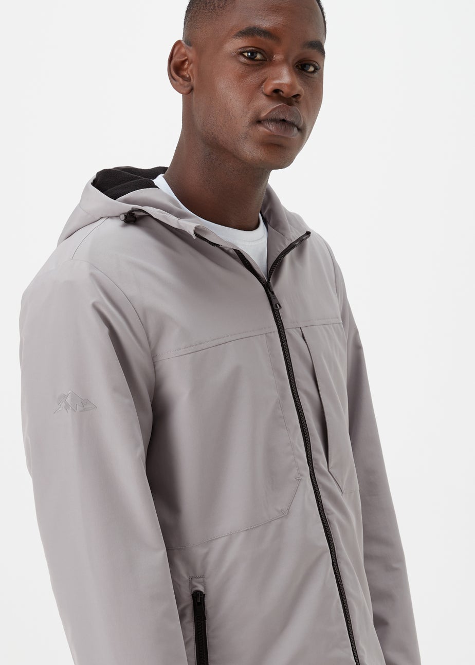 Light Grey Showerproof Fleece Windbreaker