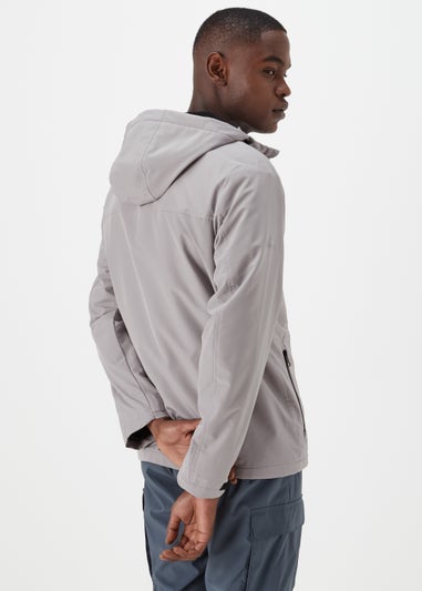 Light Grey Showerproof Fleece Windbreaker