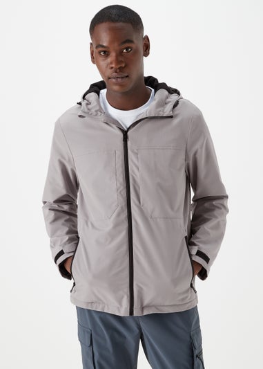 Light Grey Showerproof Fleece Windbreaker
