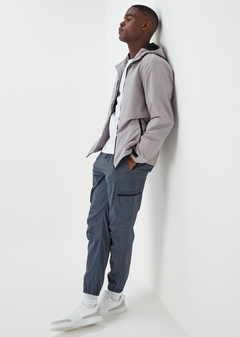 Light Grey Showerproof Fleece Windbreaker