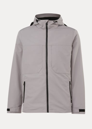 Light Grey Showerproof Fleece Windbreaker