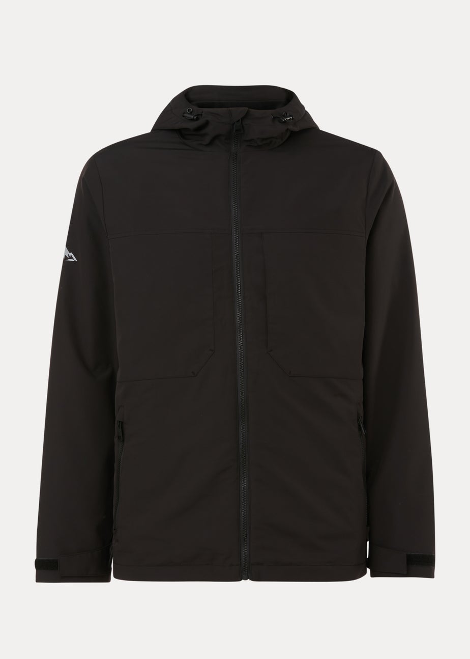 Black Showerproof Fleece Windbreaker