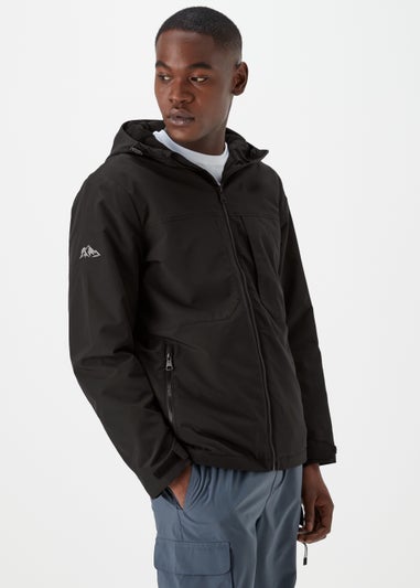 Black Showerproof Fleece Windbreaker