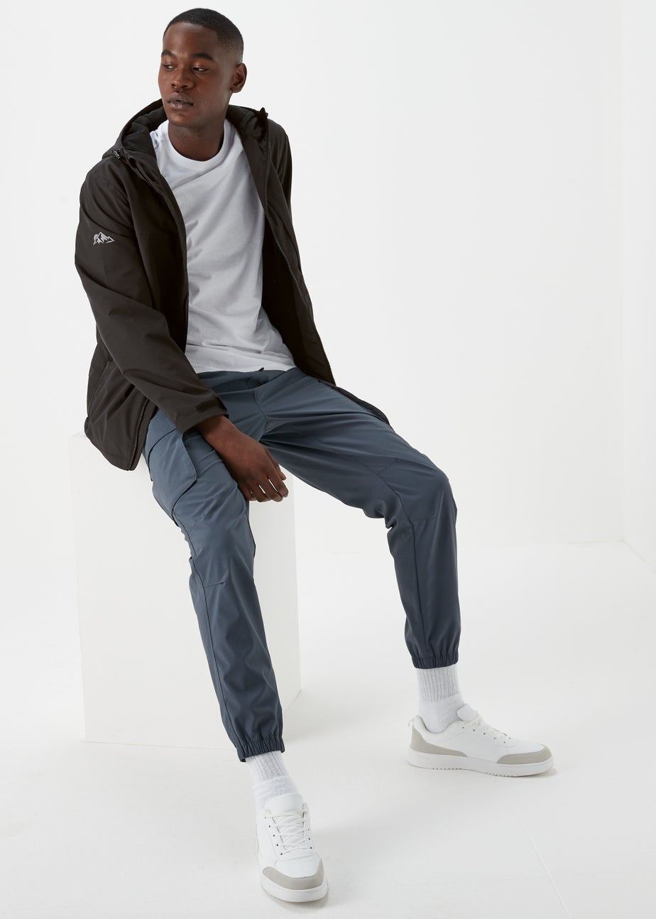 Black Showerproof Fleece Windbreaker