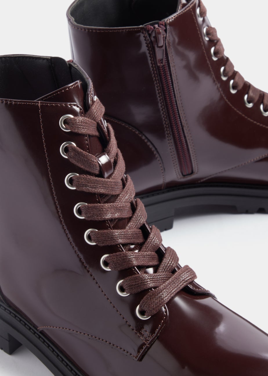 Burgundy Gum Sole Lace Up Boots