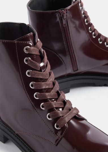 Burgundy Gum Sole Lace Up Boots