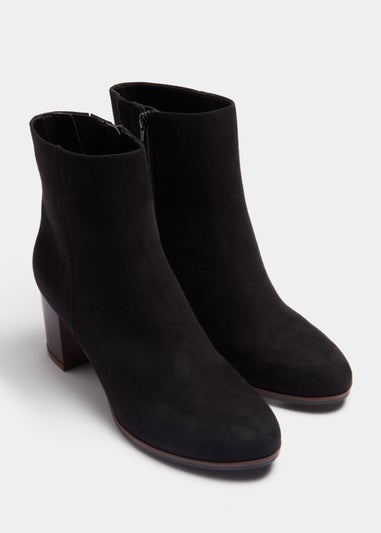 Black Stack Block Heeled Boots