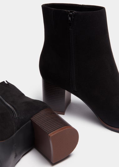 Black Stack Block Heeled Boots