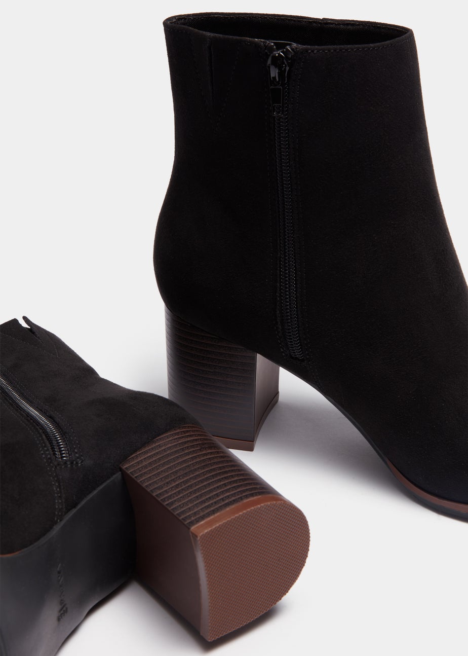 Black Stack Block Heeled Boots