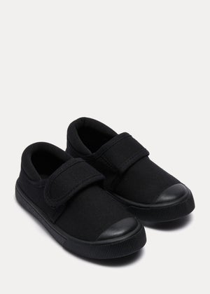 Kids Black School Plimsolls (Younger 7-Older 3)