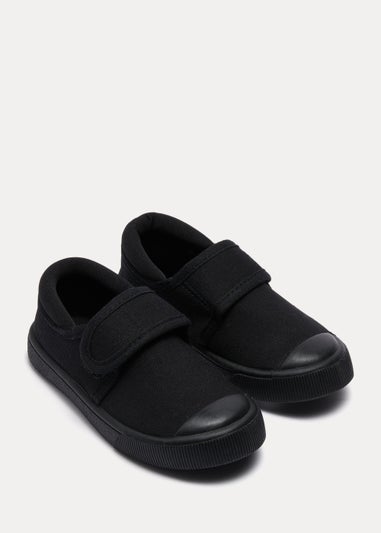Kids Black School Plimsolls (Younger 7-Older 3)