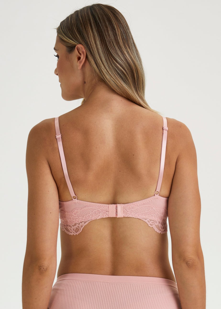 2 Pack Non Wired Ribbed Lace Bras