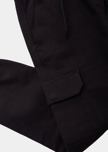 Boys Black Knitted Cargo Trousers (4-13yrs)