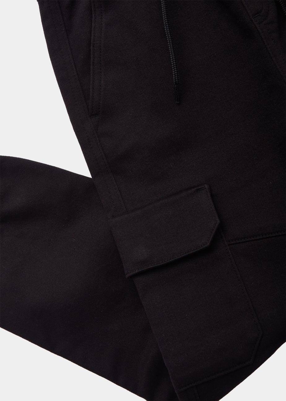 Boys Black Knitted Cargo Trousers (4-13yrs)