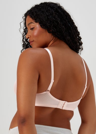 DD+ 2 Pack Black & Pink Textured Lace Non Padded Bras