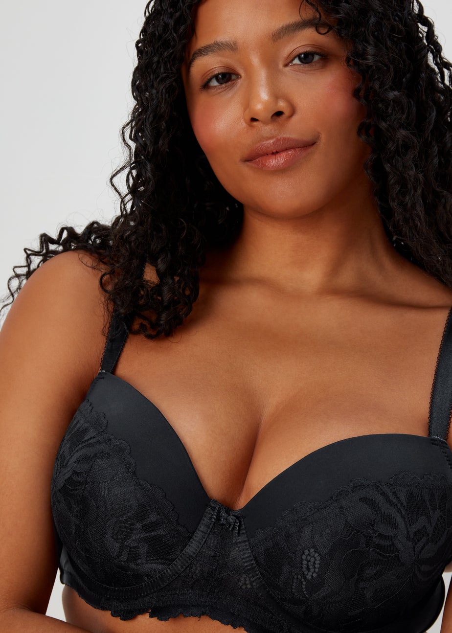 DD+ Black Lace Padded Bra