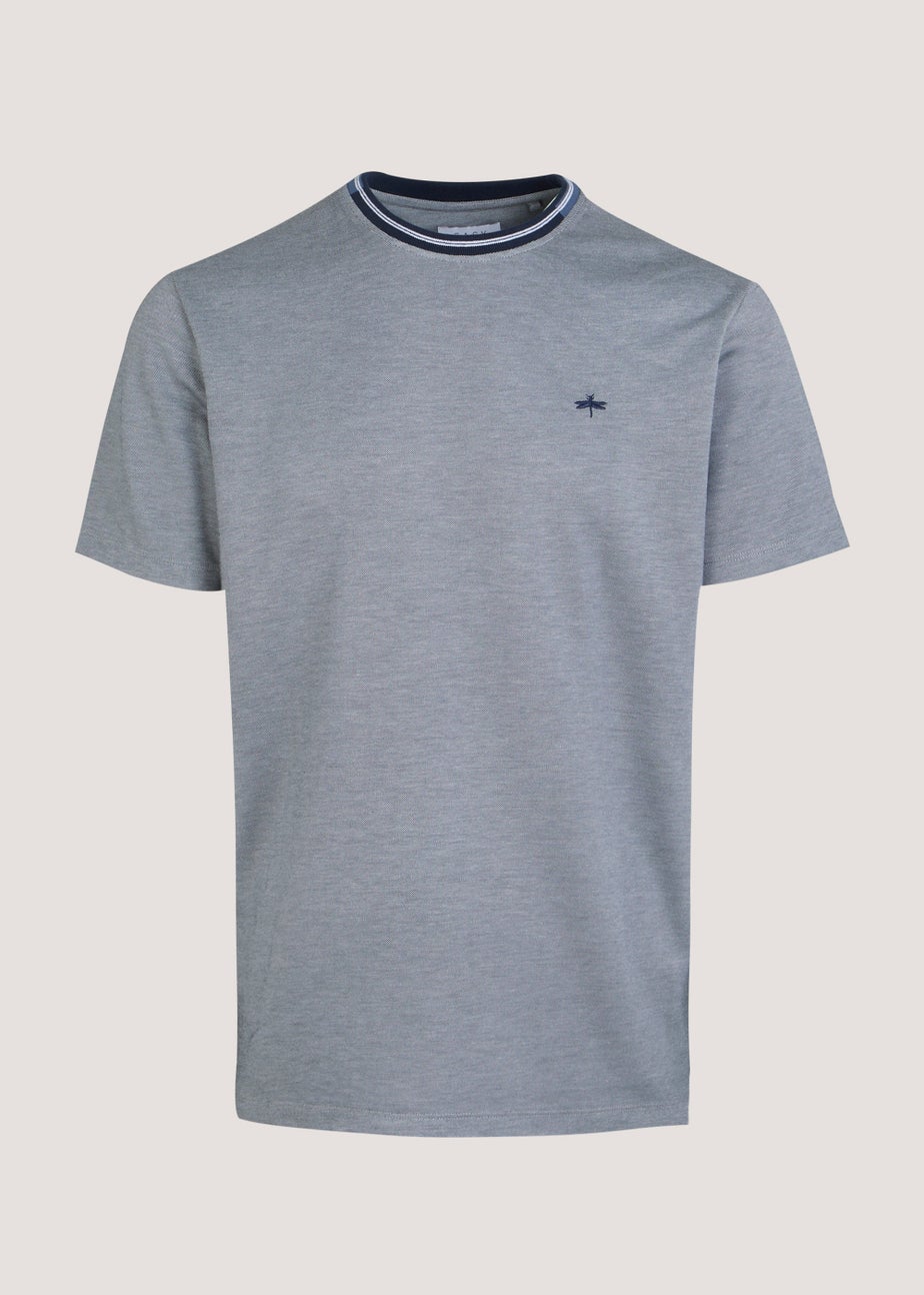 Grey Modal Tipped T-Shirt