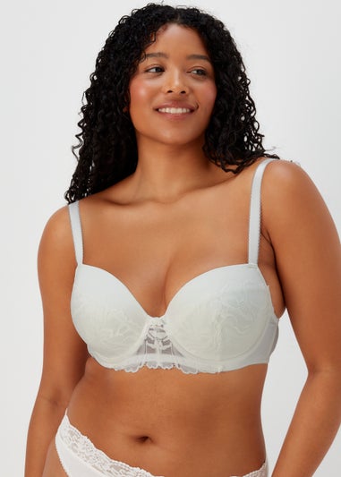 DD+ Cream Lace Padded Bra