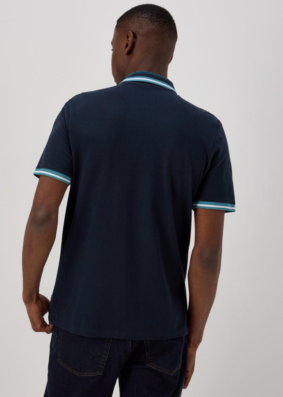 Navy Tipped Polo Shirt