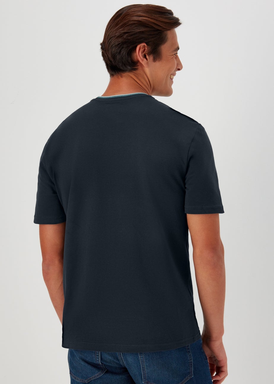 Navy Argyle Print T-Shirt