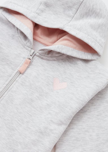 Girls Grey Peplum Zip Up Hoodie (9mths-6yrs)