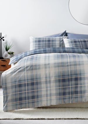 Blue Fine Check Duvet Cover