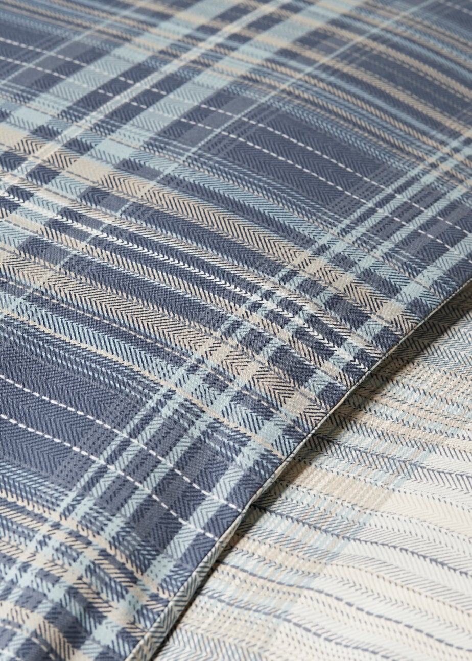 Blue Fine Check Duvet Cover