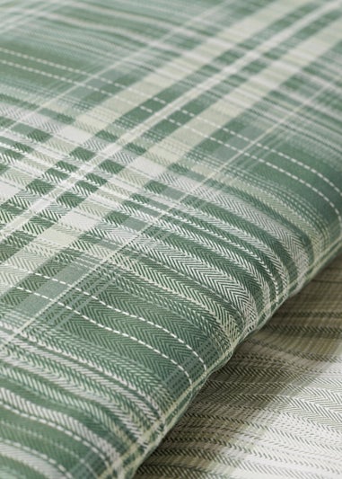 Green Fine Check Duvet Cover