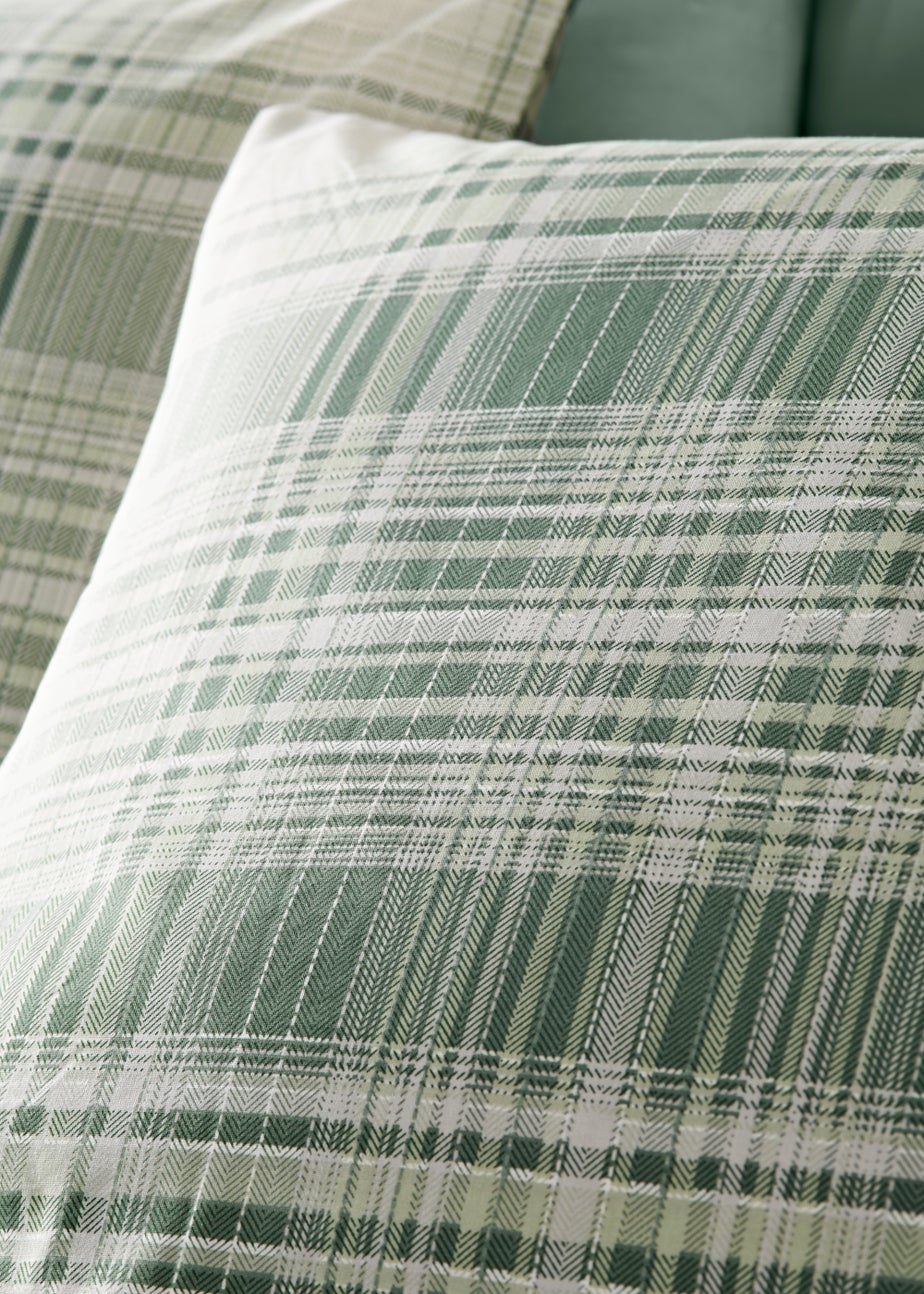 Green Fine Check Duvet Cover