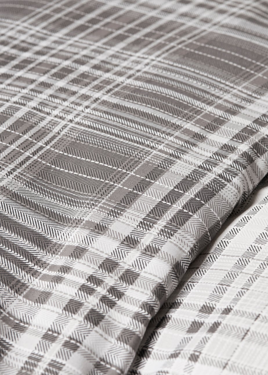 Grey Fine Check Duvet Set