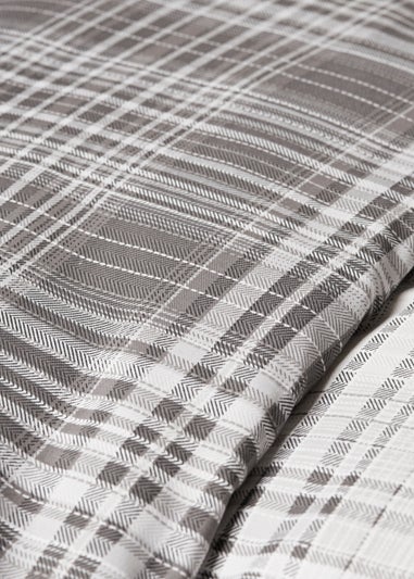 Grey Fine Check Duvet Set