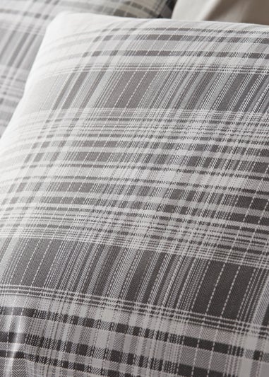 Grey Fine Check Duvet Set