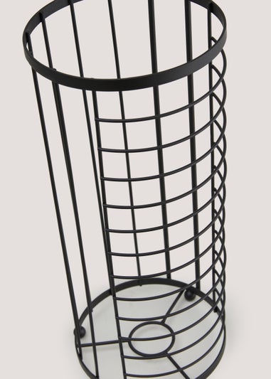 Black Metal Floor Toilet Roll Holder