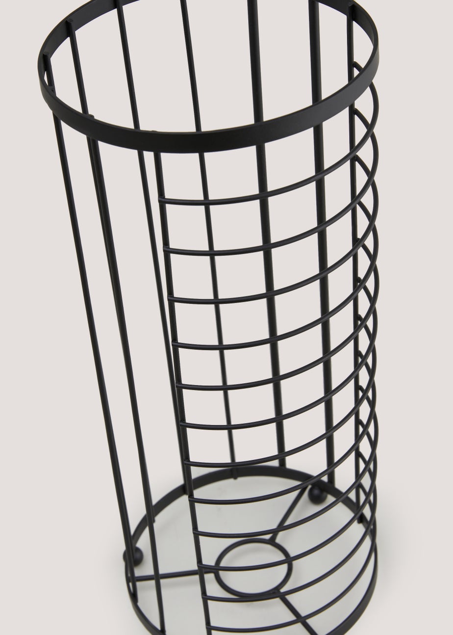 Black Metal Floor Toilet Roll Holder