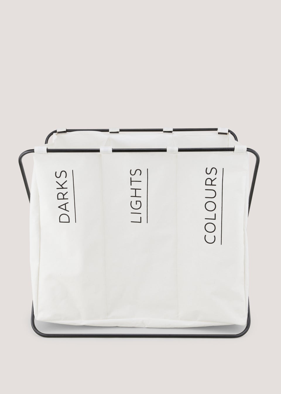 White 3 Section Wire Laundry Basket