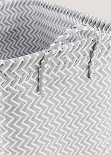 Grey Plastic Laundry Basket