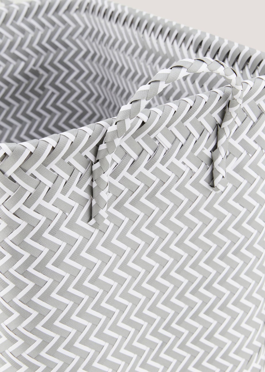 Grey Plastic Laundry Basket